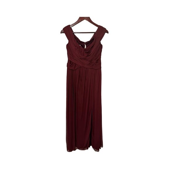 David's Bridal Dresses & Skirts - Davids Bridal Burgundy Chiffon Bridesmaid Dress Womens Size 10